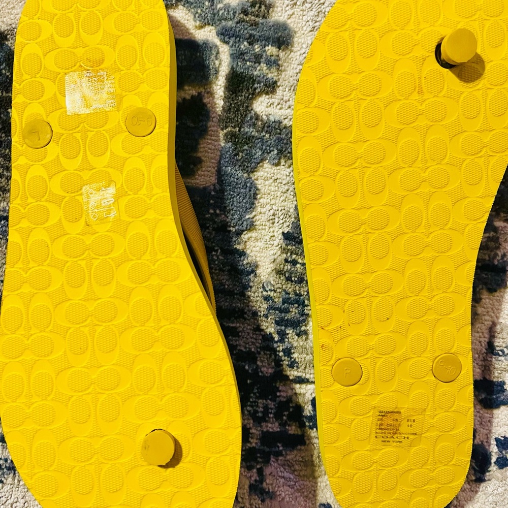 Coach Yellow Flip Flops - Picture 4 of 5